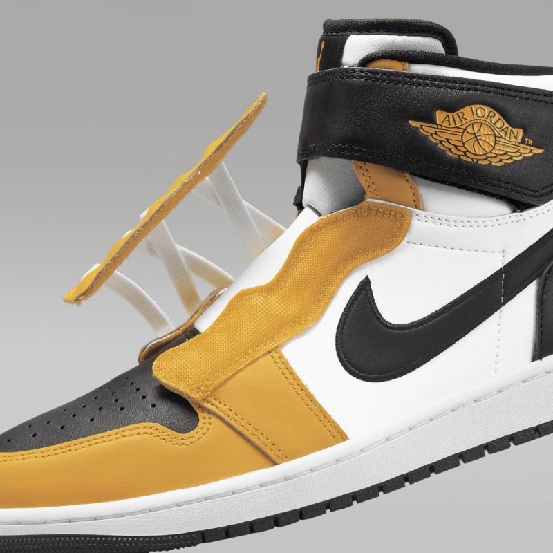 Nike Air Jordan 1 Hi FlyEase Miesten Kengät Valkoinen Mustat Keltainen | 870EHDXCA