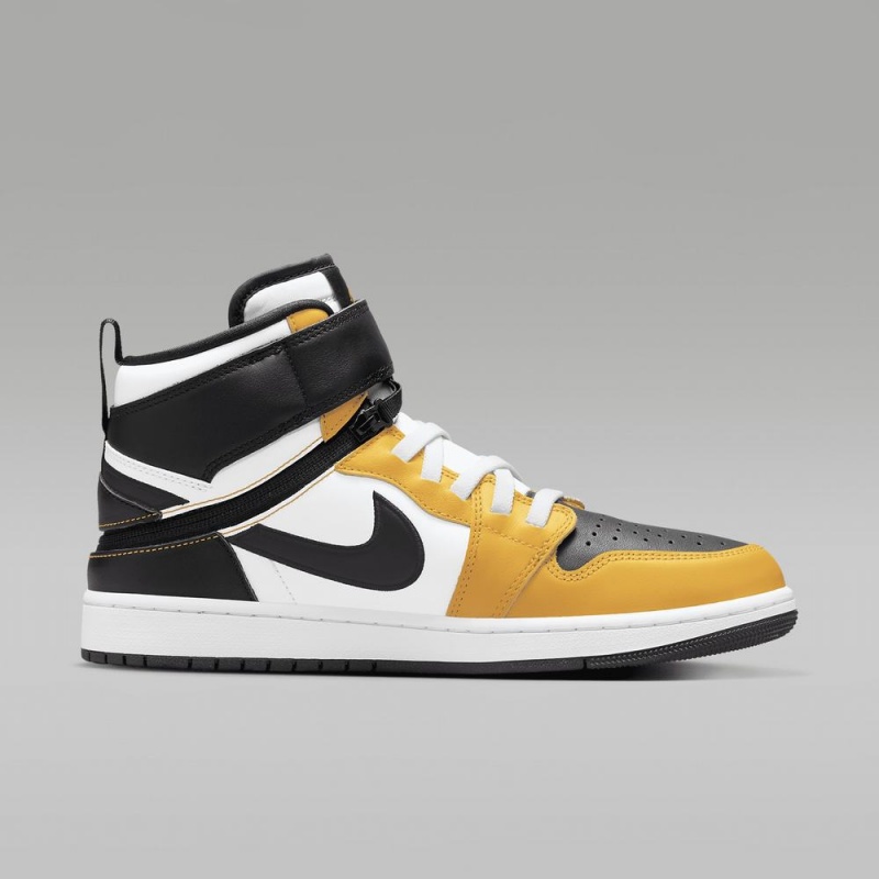 Nike Air Jordan 1 Hi FlyEase Miesten Kengät Valkoinen Mustat Keltainen | 870EHDXCA