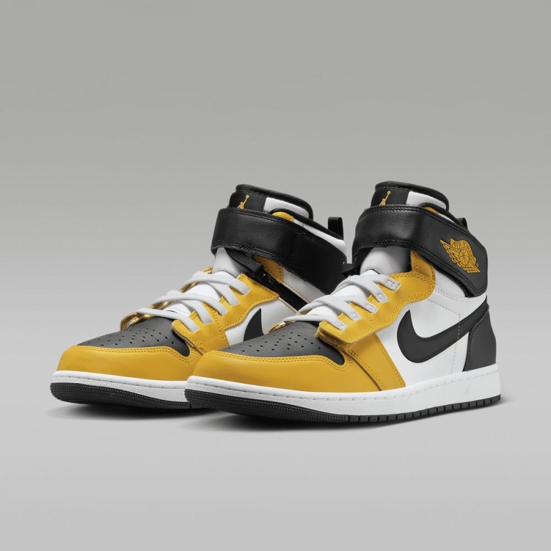 Nike Air Jordan 1 Hi FlyEase Miesten Kengät Valkoinen Mustat Keltainen | 870EHDXCA