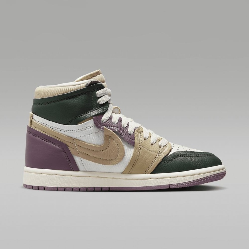 Nike Air Jordan 1 High Method of Make Naisten Kengät Khaki Mustat Valkoinen Violetit | 314WROMJP