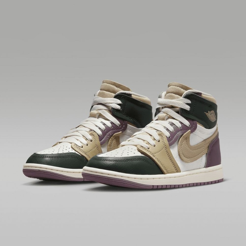 Nike Air Jordan 1 High Method of Make Naisten Kengät Khaki Mustat Valkoinen Violetit | 314WROMJP