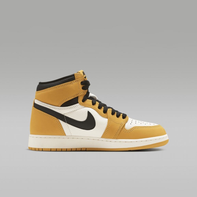 Nike Air Jordan 1 High OG Lasten Kengät Keltainen Valkoinen | 894PNHISF