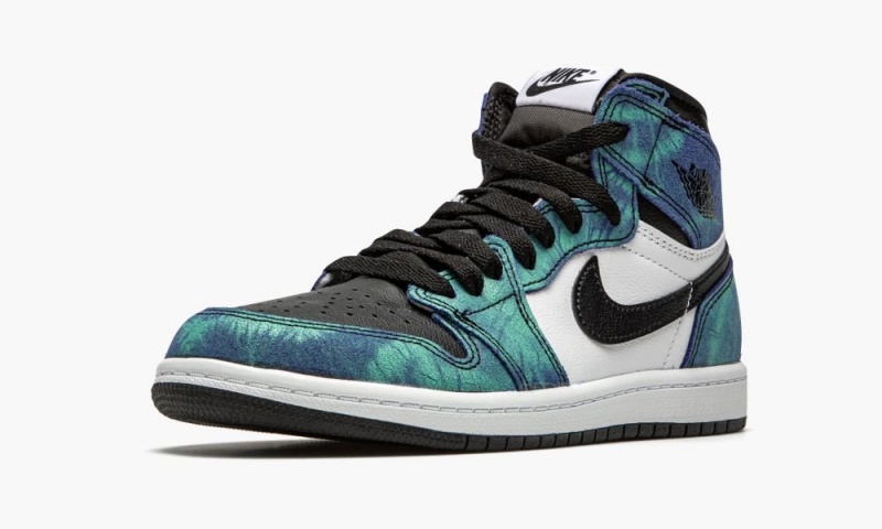 Nike Air Jordan 1 High OG PS 'Tie-Dye' Lasten Kengät Valkoinen Mustat Vihreä | 285DYBTMR