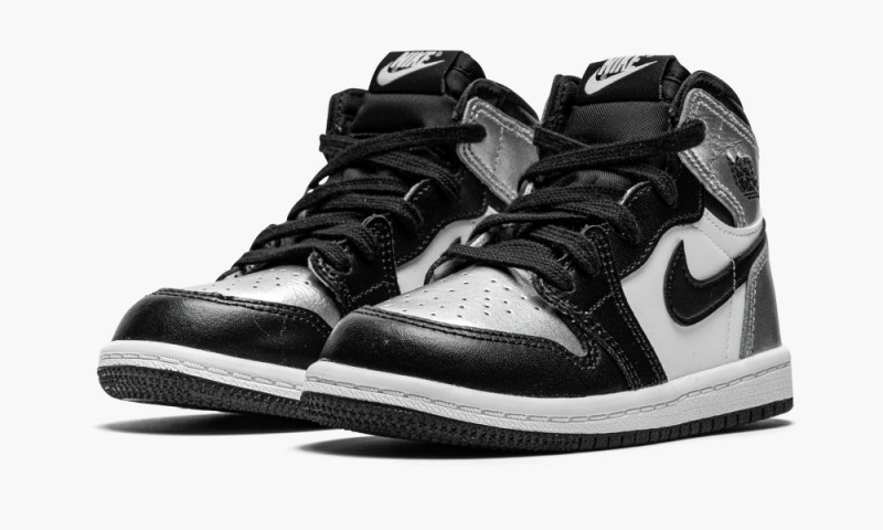 Nike Air Jordan 1 High OG TD 'Silver Varvas' Lasten Kengät Mustat Metal Hopea | 074MLQTWY