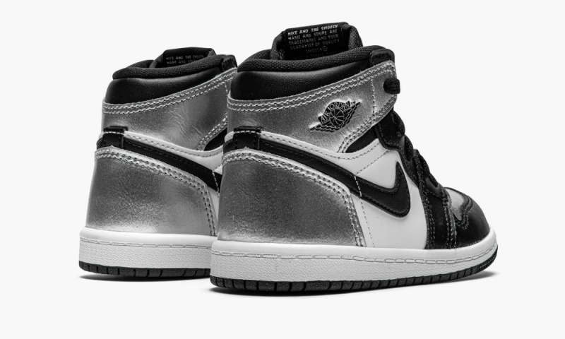Nike Air Jordan 1 High OG TD 'Silver Varvas' Lasten Kengät Mustat Metal Hopea | 074MLQTWY