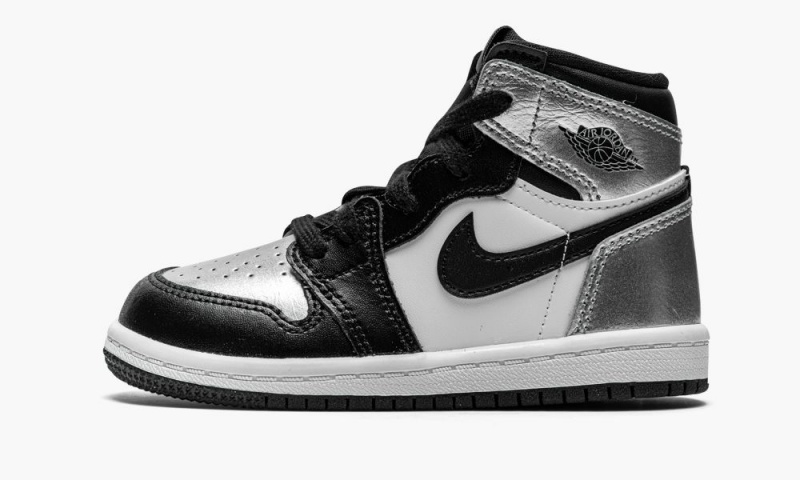 Nike Air Jordan 1 High OG TD \'Silver Varvas\' Lasten Kengät Mustat Metal Hopea | 074MLQTWY