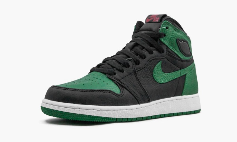 Nike Air Jordan 1 High Retro GS 'Pine Green Black' Lasten Kengät Mustat Syvä Vihreä Valkoinen Punainen | 351JOCUPG