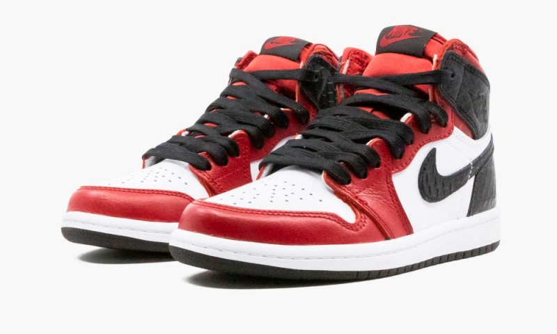 Nike Air Jordan 1 High Retro PS 'Satin Snake' Lasten Kengät Punainen Valkoinen Mustat | 403NZSBEP