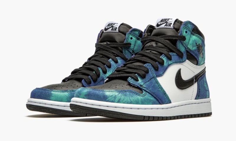 Nike Air Jordan 1 High 'Tie-Dye' Naisten Kengät Valkoinen Mustat Vihreä | 681QOYADN