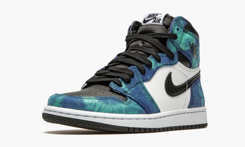 Nike Air Jordan 1 High 'Tie-Dye' Naisten Kengät Valkoinen Mustat Vihreä | 681QOYADN