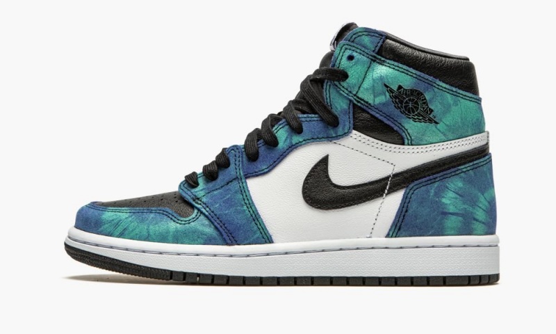 Nike Air Jordan 1 High \'Tie-Dye\' Naisten Kengät Valkoinen Mustat Vihreä | 681QOYADN