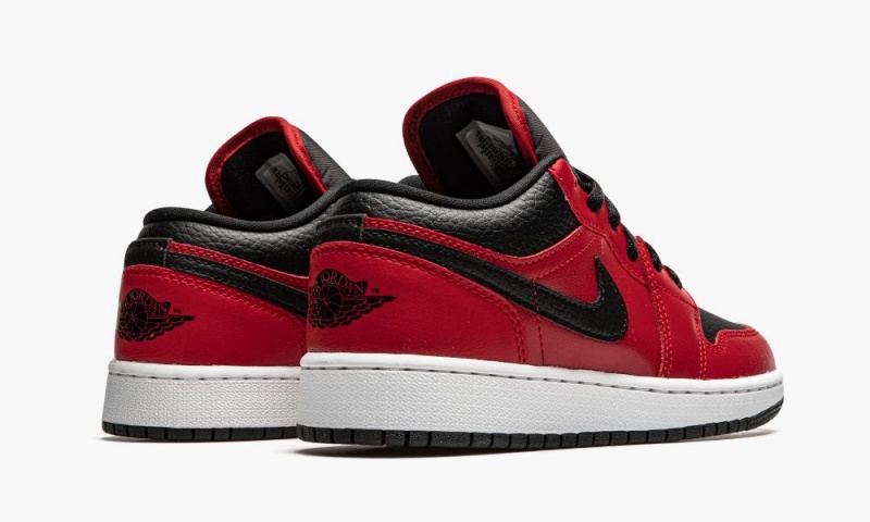 Nike Air Jordan 1 Low 'Black Pebbled' Lasten Kengät Punainen Mustat Valkoinen | 984QYRCEO