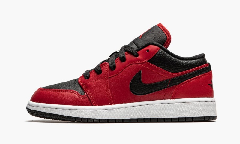 Nike Air Jordan 1 Low \'Black Pebbled\' Lasten Kengät Punainen Mustat Valkoinen | 984QYRCEO
