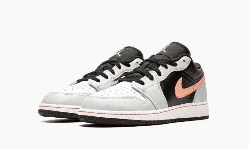 Nike Air Jordan 1 Low 'Black grey pink' Lasten Kengät Mustat Koralli Harmaat | 549BUNLXP