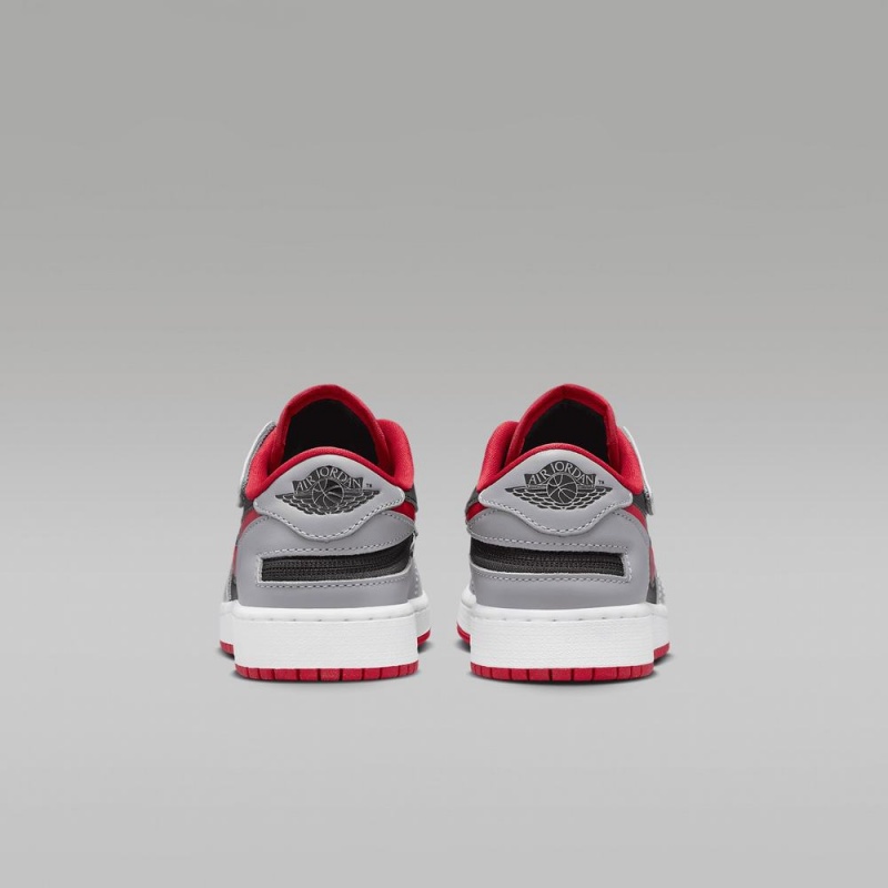 Nike Air Jordan 1 Low FlyEase Lasten Kengät Mustat Harmaat Valkoinen Punainen | 184ELTXPY