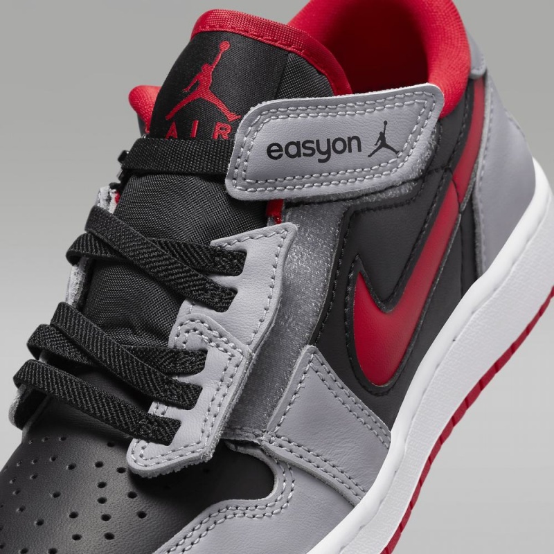 Nike Air Jordan 1 Low FlyEase Lasten Kengät Mustat Harmaat Valkoinen Punainen | 184ELTXPY