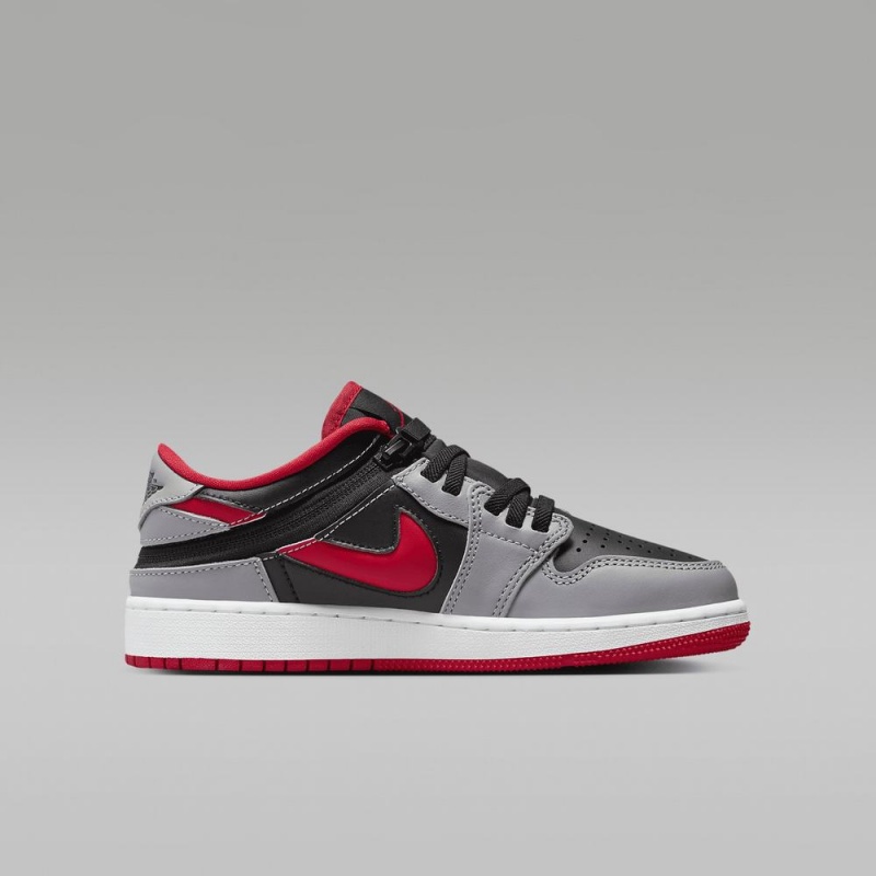 Nike Air Jordan 1 Low FlyEase Lasten Kengät Mustat Harmaat Valkoinen Punainen | 184ELTXPY