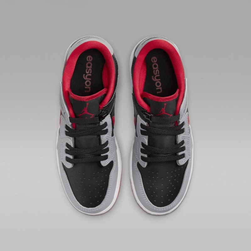 Nike Air Jordan 1 Low FlyEase Lasten Kengät Mustat Harmaat Valkoinen Punainen | 184ELTXPY