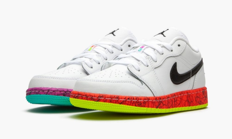 Nike Air Jordan 1 Low GRADES GS 'Grades - Multicolor' Lasten Kengät Valkoinen Mustat Punainen | 785MSBYZX