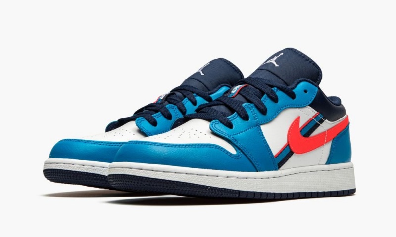 Nike Air Jordan 1 Low (GS) 'Game Time' Lasten Kengät Valkoinen Punainen Sininen | 896SKAGJE