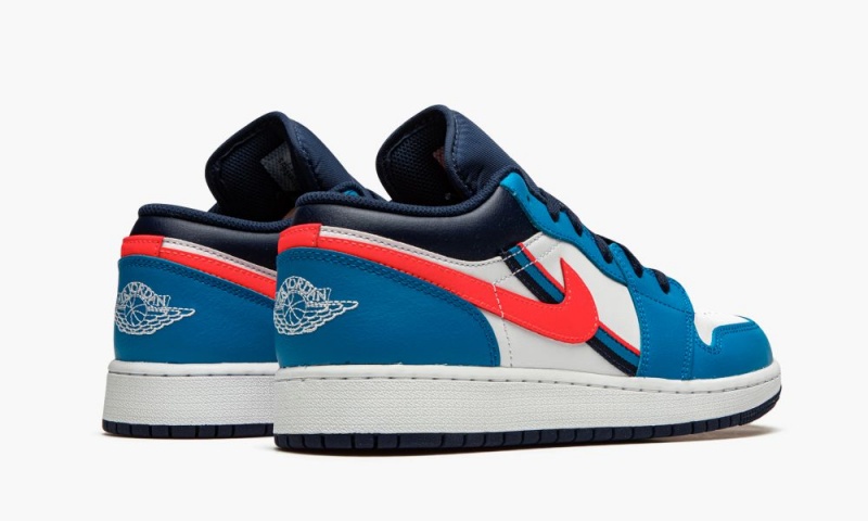 Nike Air Jordan 1 Low (GS) 'Game Time' Lasten Kengät Valkoinen Punainen Sininen | 896SKAGJE