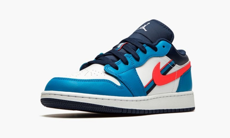 Nike Air Jordan 1 Low (GS) 'Game Time' Lasten Kengät Valkoinen Punainen Sininen | 896SKAGJE