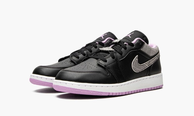 Nike Air Jordan 1 Low GS 'Houndstooth' Lasten Kengät Mustat Valkoinen Violetit | 254PCWNKU