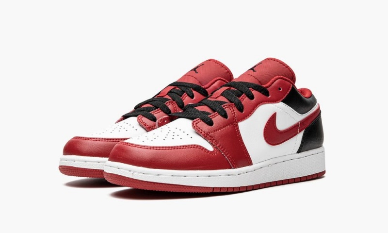 Nike Air Jordan 1 Low GS Lasten Kengät Valkoinen Punainen Mustat | 486IGDLSE