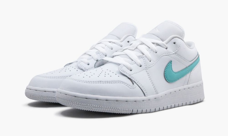 Nike Air Jordan 1 Low (GS) 'Multicolor Swoosh' Lasten Kengät Valkoinen Monivärinen Vaaleanturkoosi | 153JNLZQM