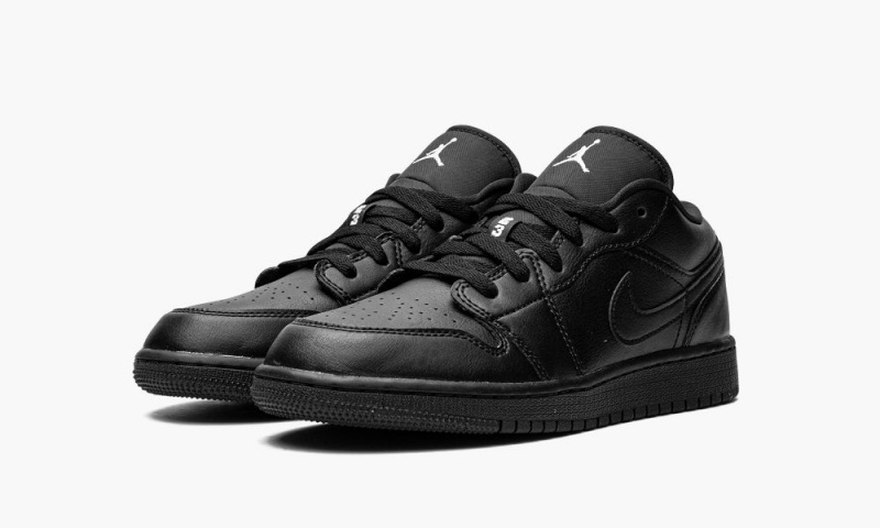 Nike Air Jordan 1 Low GS 'Triple Black' Lasten Kengät Mustat Valkoinen | 673HZREPL