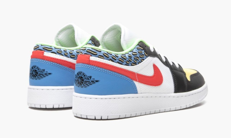 Nike Air Jordan 1 Low GS 'White Mesh / Multicolor' Lasten Kengät Mustat Punainen Valkoinen | 413XERDSY