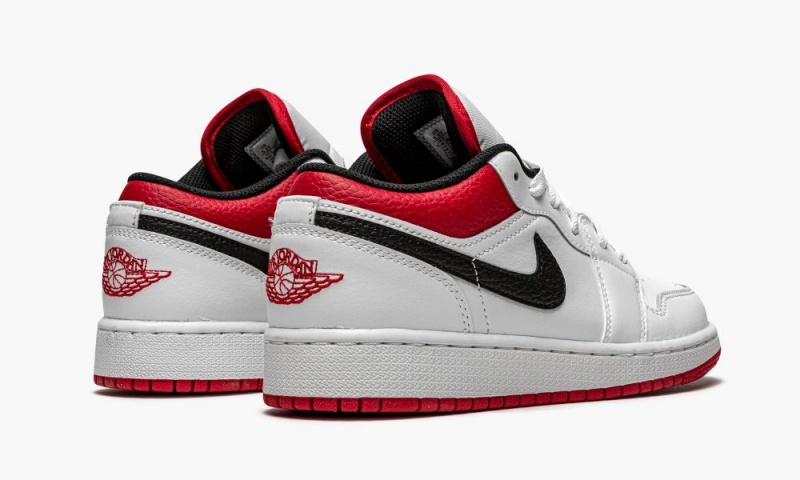 Nike Air Jordan 1 Low GS 'White / Gym Red' Lasten Kengät Valkoinen Punainen Mustat | 721KOTLWV