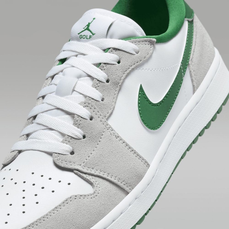 Nike Air Jordan 1 Low G Miesten Kengät Valkoinen Vaaleanharmaat Syvä Vihreä | 978ZWRLPM