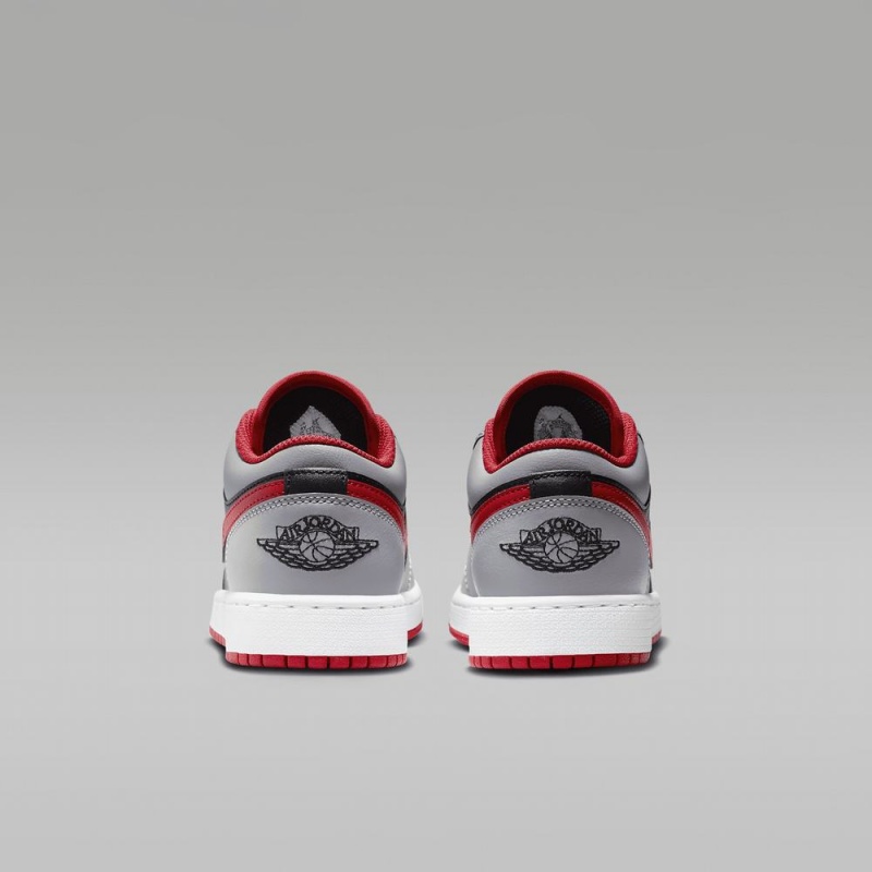 Nike Air Jordan 1 Low Lasten Kengät Harmaat Mustat Punainen | 642YBMNFW