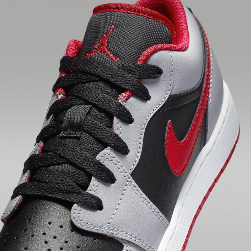Nike Air Jordan 1 Low Lasten Kengät Harmaat Mustat Punainen | 642YBMNFW