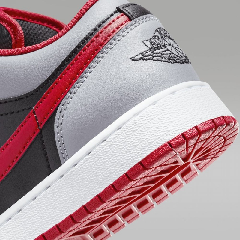 Nike Air Jordan 1 Low Lasten Kengät Harmaat Mustat Punainen | 642YBMNFW