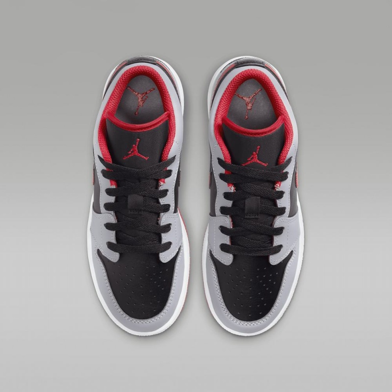 Nike Air Jordan 1 Low Lasten Kengät Harmaat Mustat Punainen | 642YBMNFW
