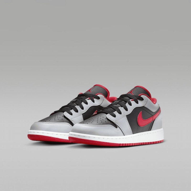 Nike Air Jordan 1 Low Lasten Kengät Harmaat Mustat Punainen | 642YBMNFW