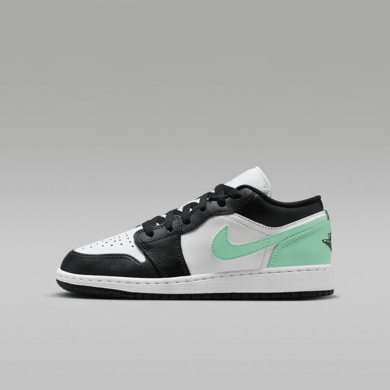 Nike Air Jordan 1 Low Lasten Kengät Mustat Valkoinen Vihreä | 123EIRBDS