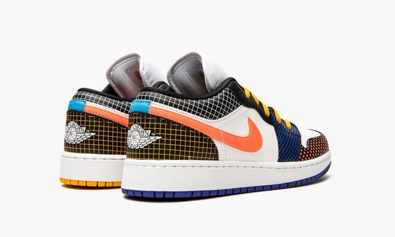 Nike Air Jordan 1 Low MMD BG 'Multicolor Grid' Lasten Kengät Valkoinen Vaaleanmango Mustat | 026AGVIYZ