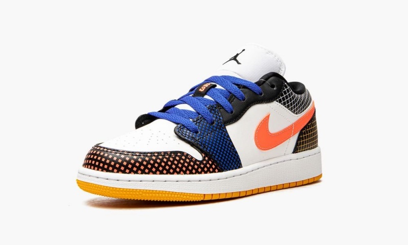 Nike Air Jordan 1 Low MMD BG 'Multicolor Grid' Lasten Kengät Valkoinen Vaaleanmango Mustat | 026AGVIYZ