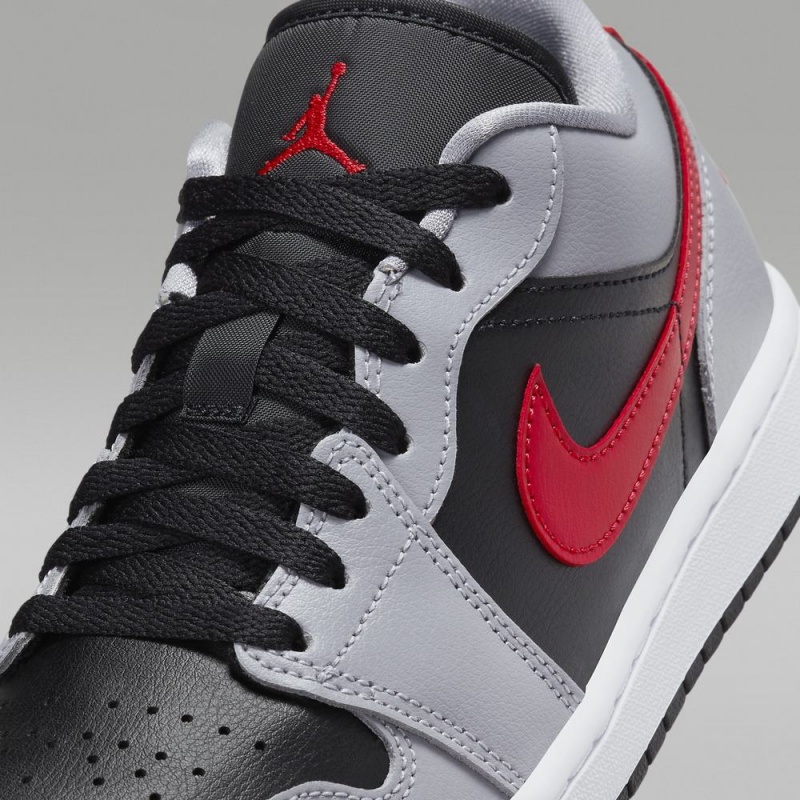 Nike Air Jordan 1 Low Miesten Kengät Harmaat Mustat Valkoinen Punainen | 028YPECBT