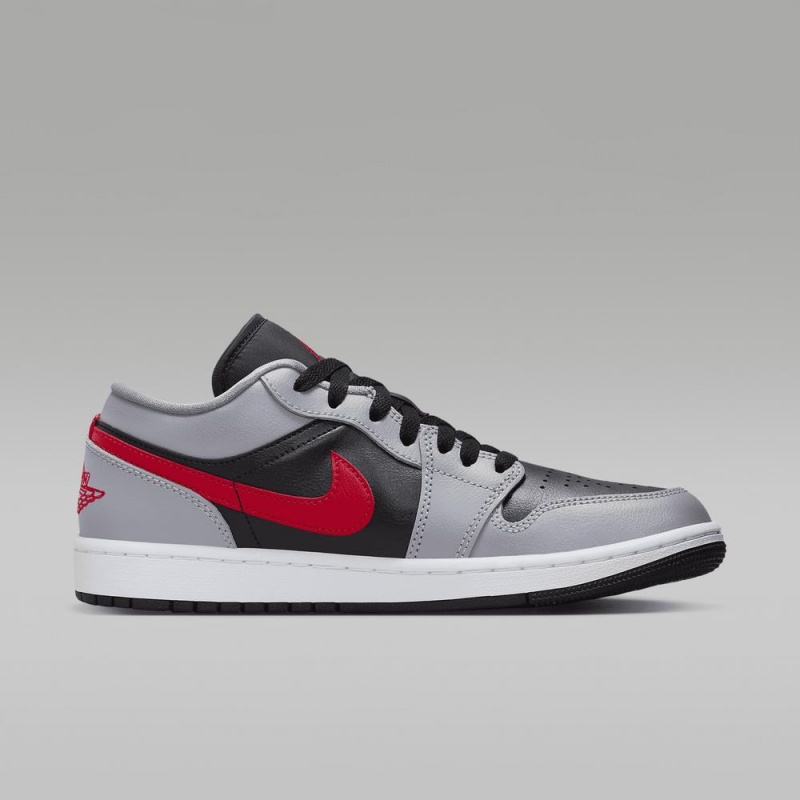 Nike Air Jordan 1 Low Miesten Kengät Harmaat Mustat Valkoinen Punainen | 028YPECBT