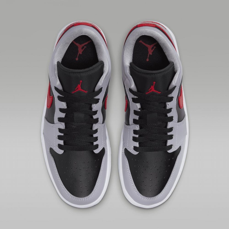 Nike Air Jordan 1 Low Miesten Kengät Harmaat Mustat Valkoinen Punainen | 028YPECBT