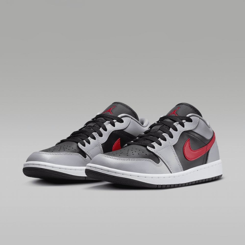 Nike Air Jordan 1 Low Miesten Kengät Harmaat Mustat Valkoinen Punainen | 028YPECBT