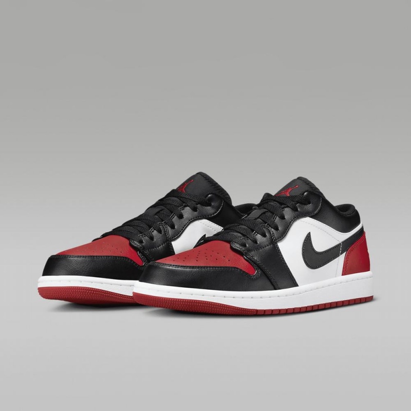 Nike Air Jordan 1 Low Miesten Kengät Valkoinen Punainen Mustat | 096ODIWLV
