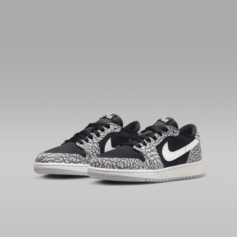 Nike Air Jordan 1 Low OG Lasten Kengät Mustat Valkoinen | 684GIPNHB