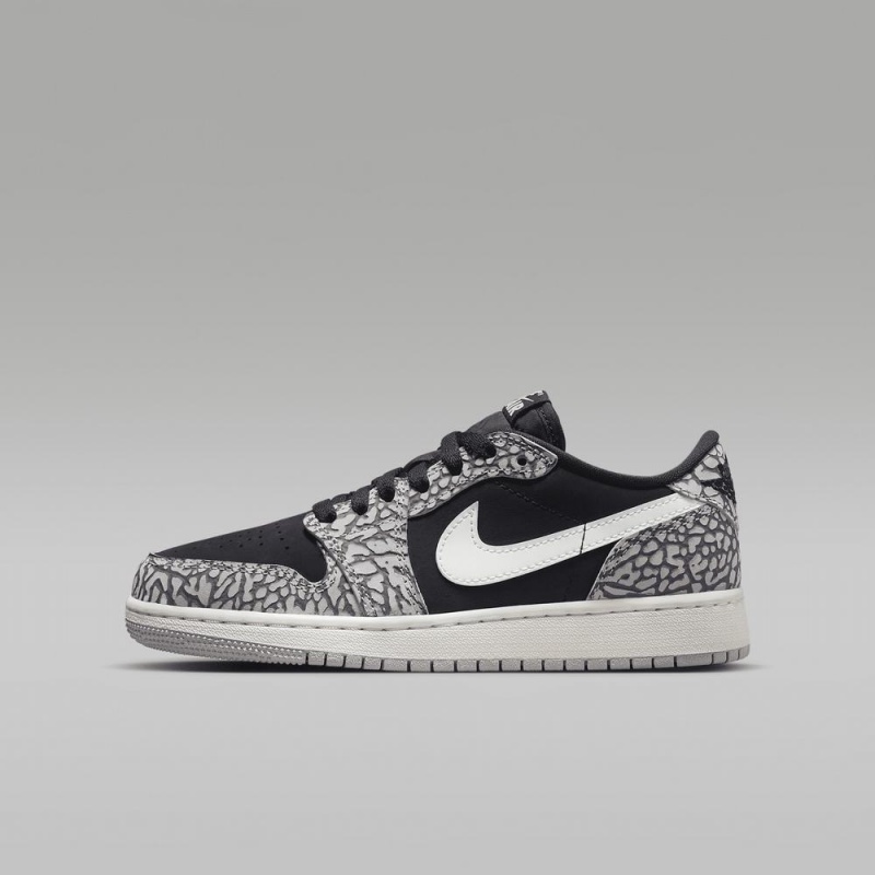 Nike Air Jordan 1 Low OG Lasten Kengät Mustat Valkoinen | 684GIPNHB