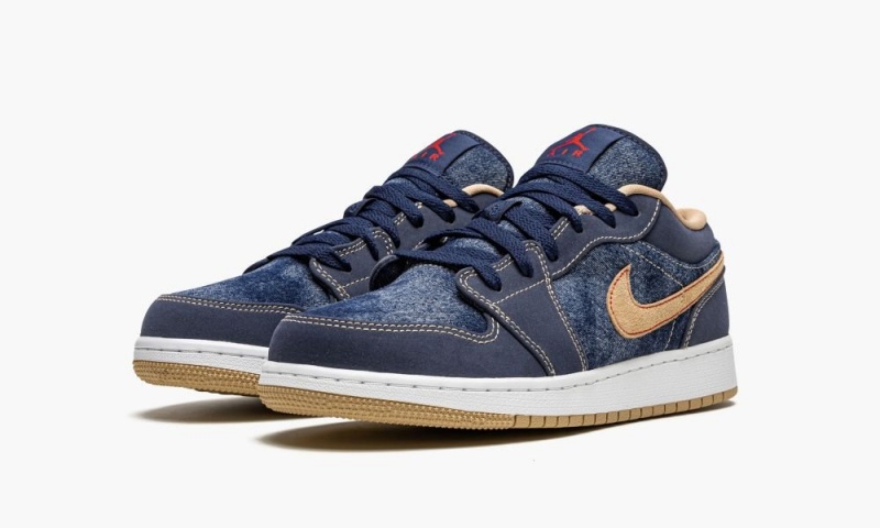 Nike Air Jordan 1 Low SE GS 'Denim' Lasten Kengät Laivastonsininen | 832OGVPIL