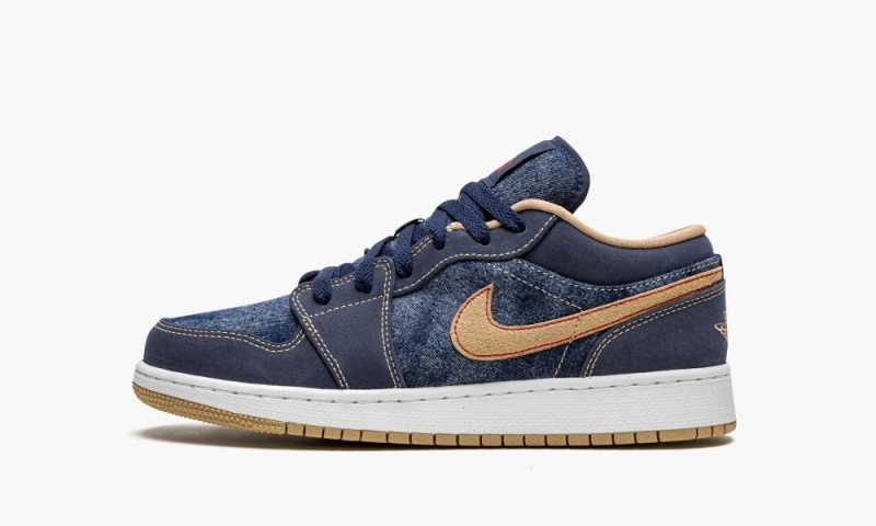Nike Air Jordan 1 Low SE GS \'Denim\' Lasten Kengät Laivastonsininen | 832OGVPIL